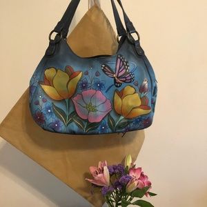 Anuschka Floral Garden Denim purse